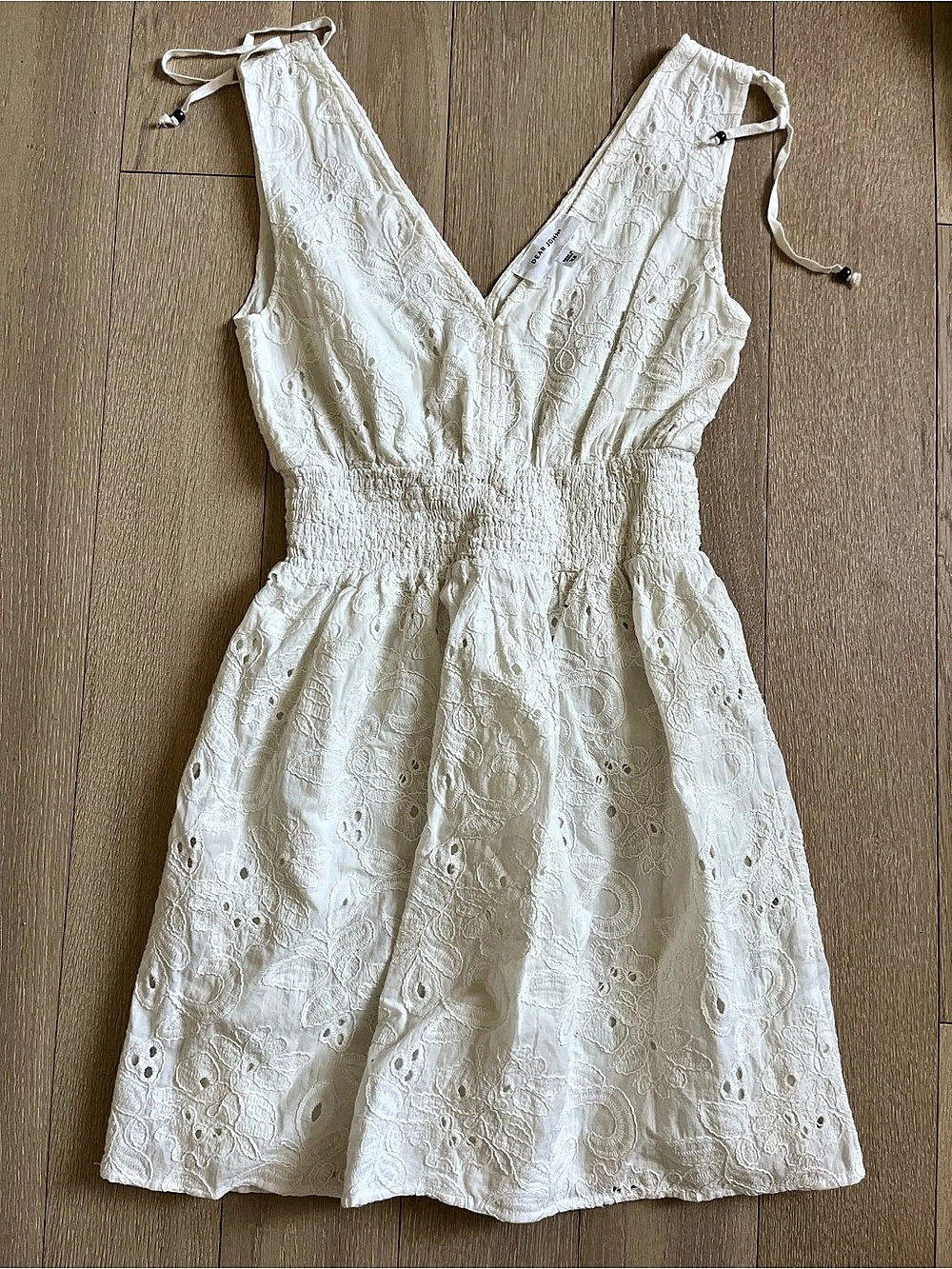 Dear John White Eyelet Mini Dress Size XS Like New